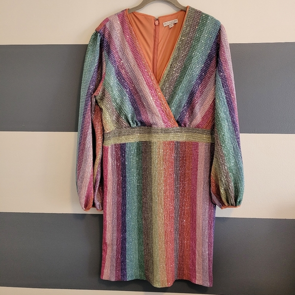 Rare Eva Mendes Cher Sequin Sheath Dress "Over the Rainbow" Women's Size XL - Picture 1 of 16